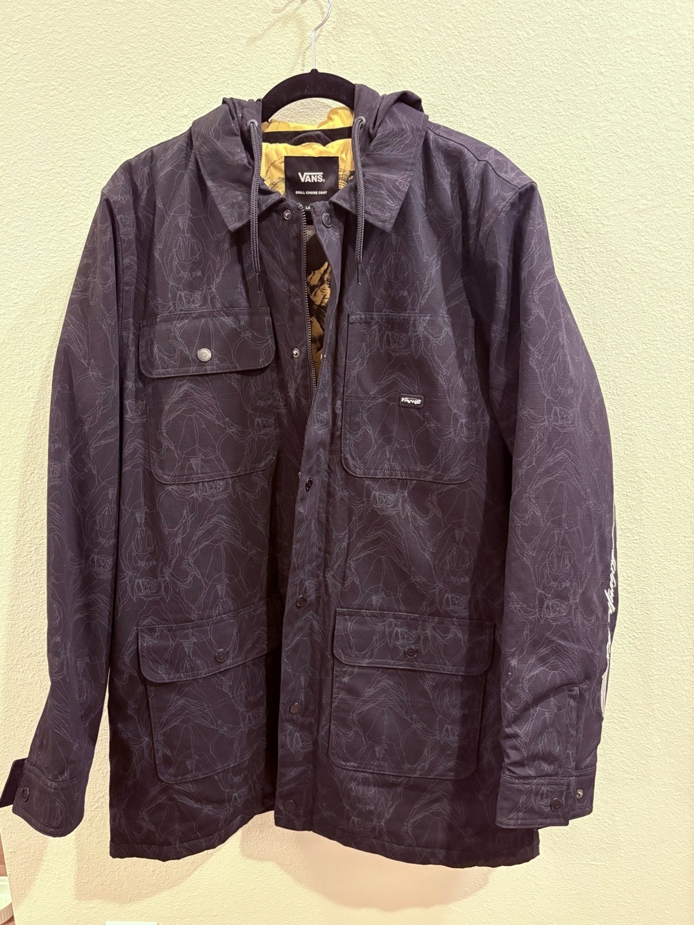 Vans Black Detachable hooded Drill Chore Coat Stay Hungry graphic design